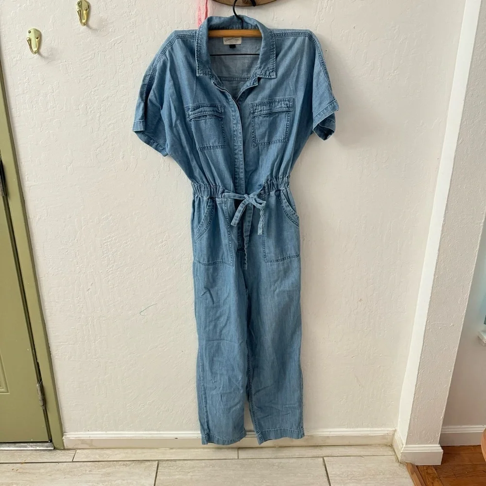 Universal Thread Denim Chambray Boiler Cotton Jumpsuit Size 4 - Picture 3 of 8